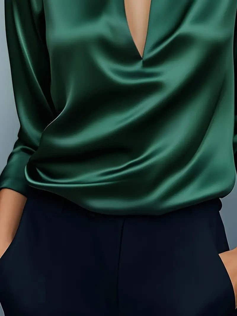 Denisa – saténová halenka s elegantním šarmem