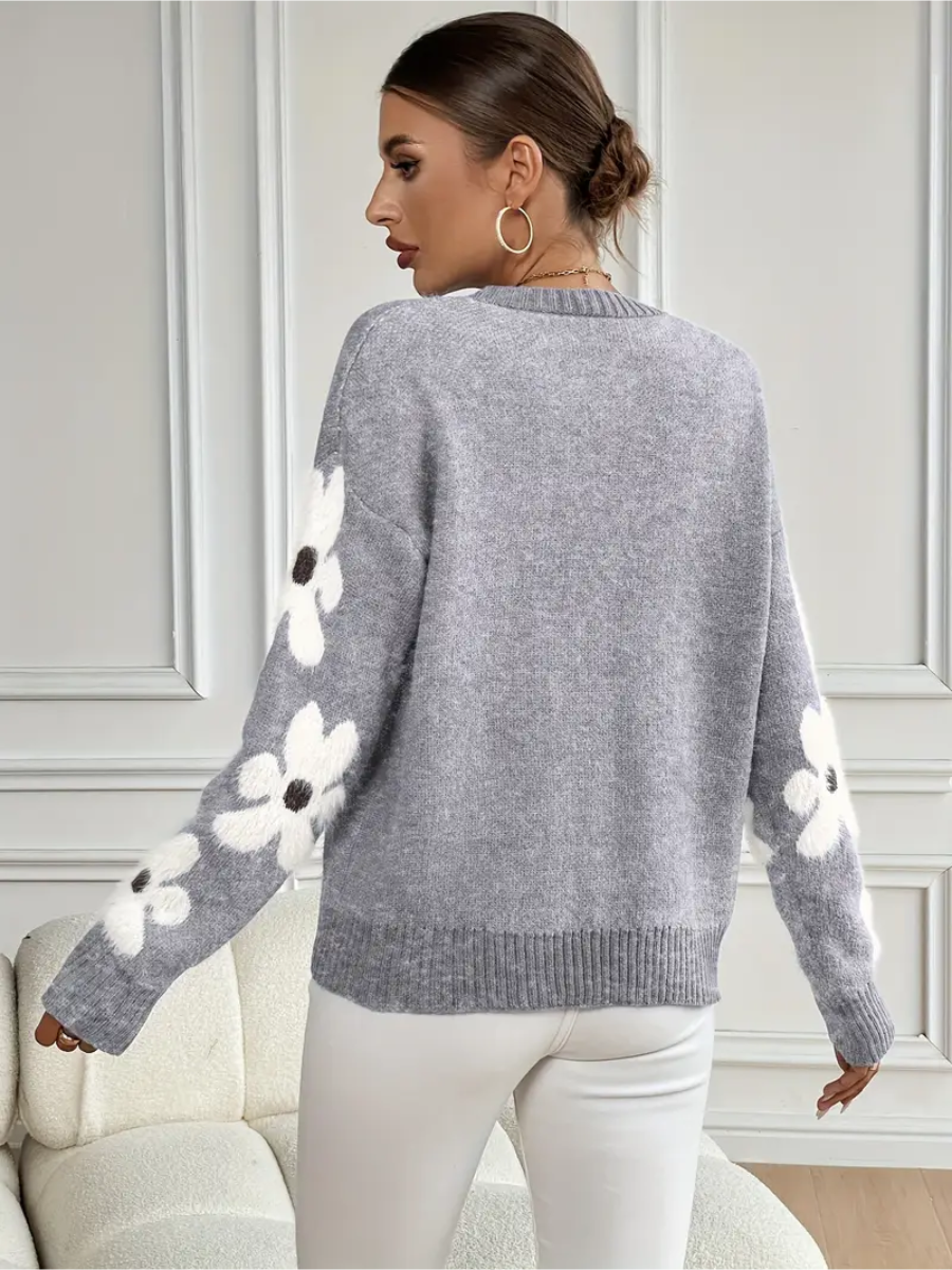 Ema – Svetr s květinovým vzorem, který vnese barvy a radost do tvého šatníku